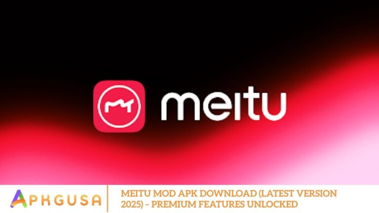 Meitu Mod APK photo editing app interface with premium filters and AI beautification tools unlocked